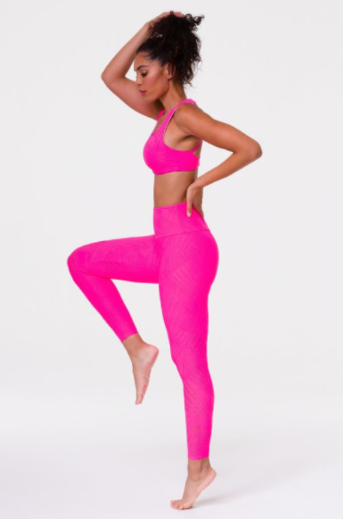 Image Title Onzie Selenite Midi Leggings - Neon Pink